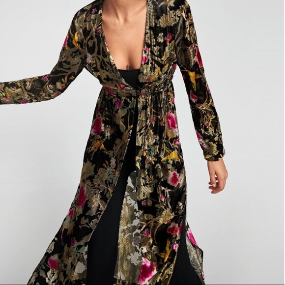 Floral Longline Women's Jacket - Picture 4 of 16